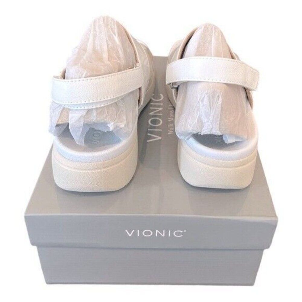 VIONIC Karleen Embossed Leather Sandals White Size 11 NEW - Picture 5 of 8
